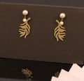 22k Gold-Plated Leaf Hanging Earrings – Stainless Steel