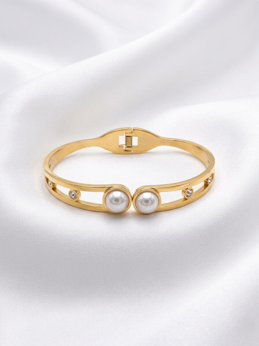 2 Pearl Bracelet – Anti Tarnish Stainless Steel Elegant Jewelry