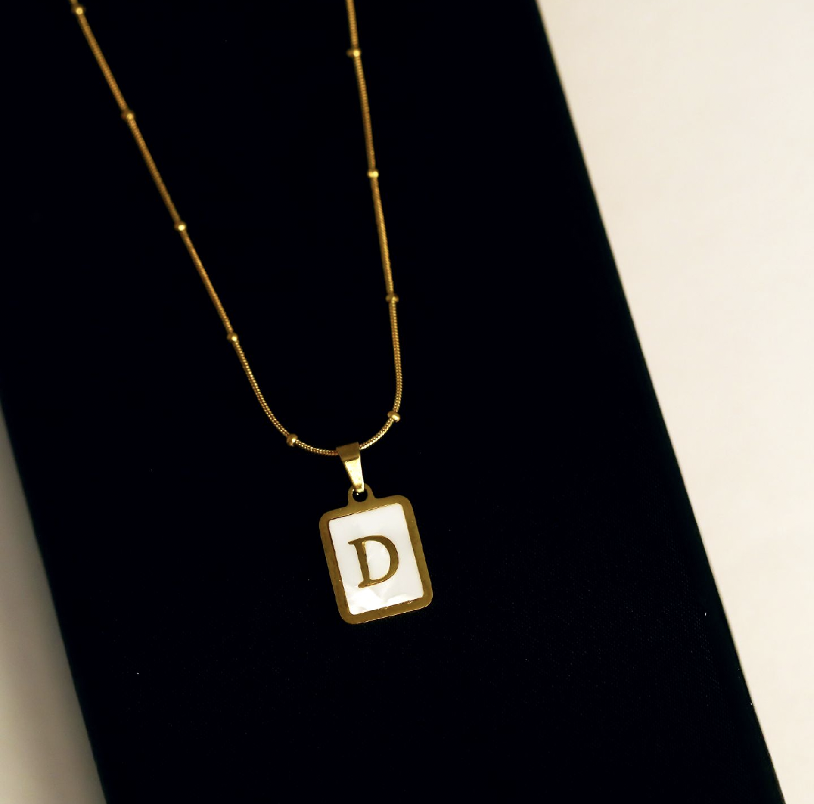 Alphabet D Pendant – 22k Gold-Plated Stainless Steel Chain
