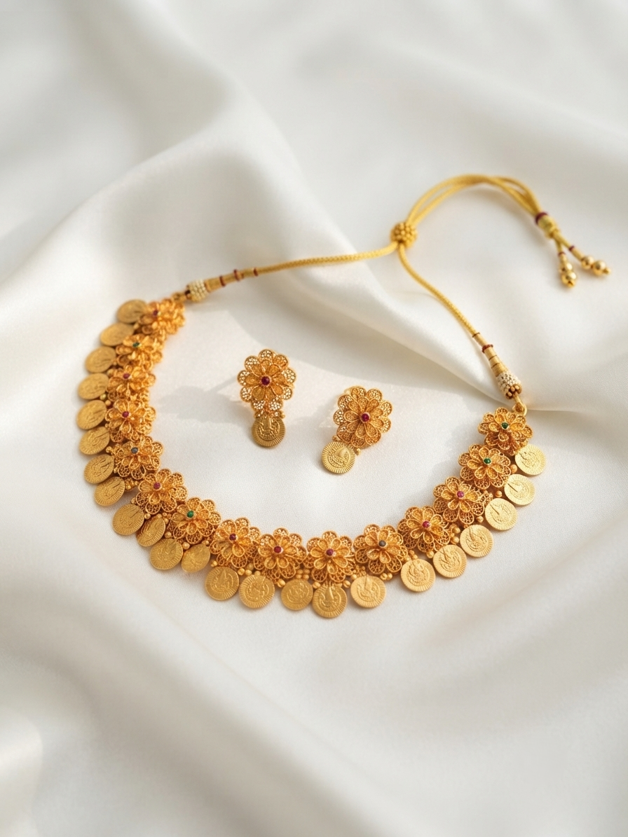 Champaka Kasu Necklace – Traditional Temple Style Jewelry