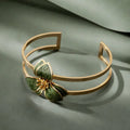Enamel Floral Metal Bangle – Elegant Everyday Jewelry