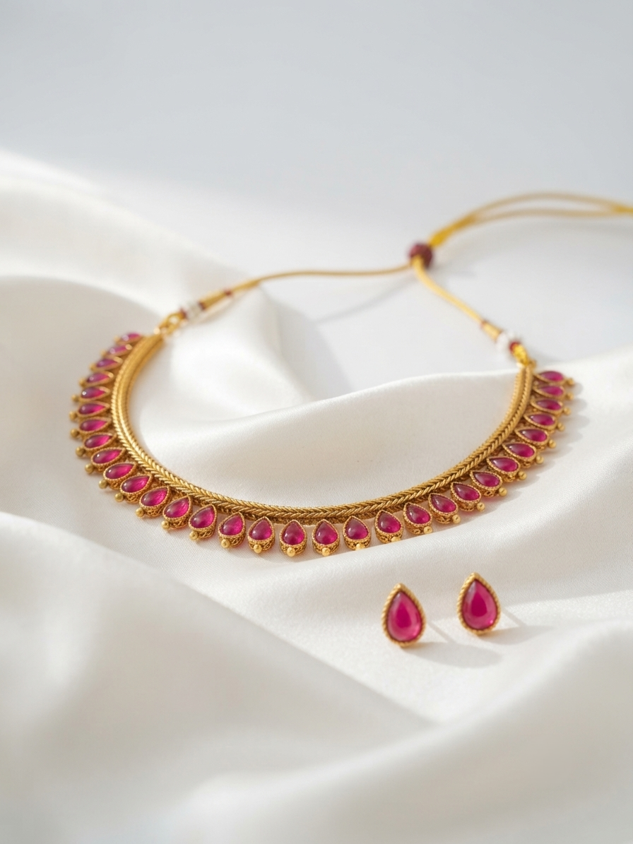 Kasturi Necklace – Traditional Temple Style Ethnic Jewelry