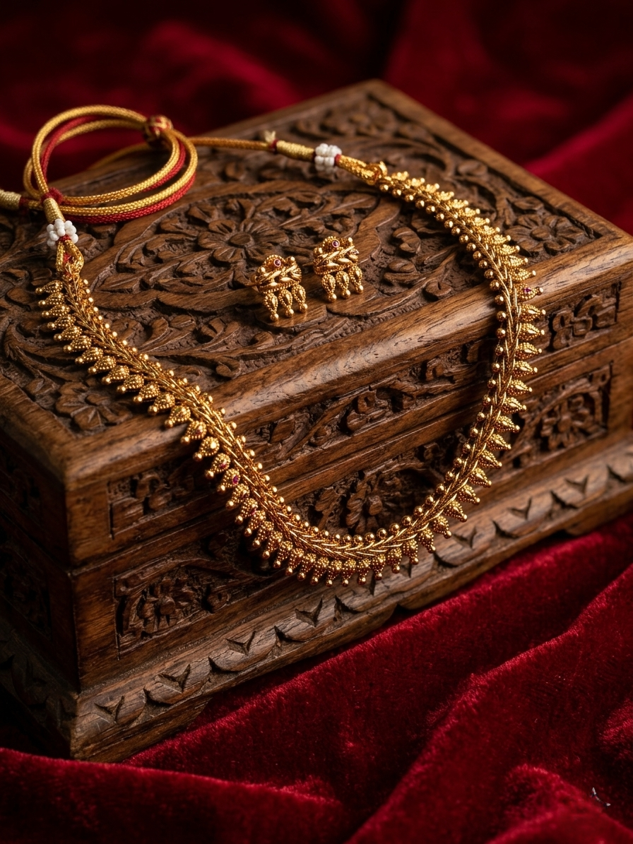 Gowri Thaali koottu Necklace – Traditional Temple Style Statement Jewelry