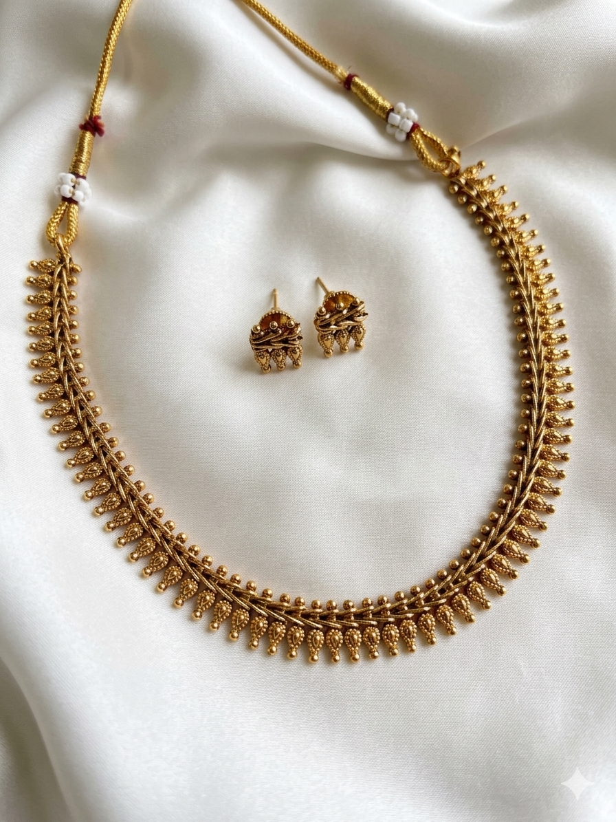 Gowri Thaali koottu Necklace – Traditional Temple Style Statement Jewelry