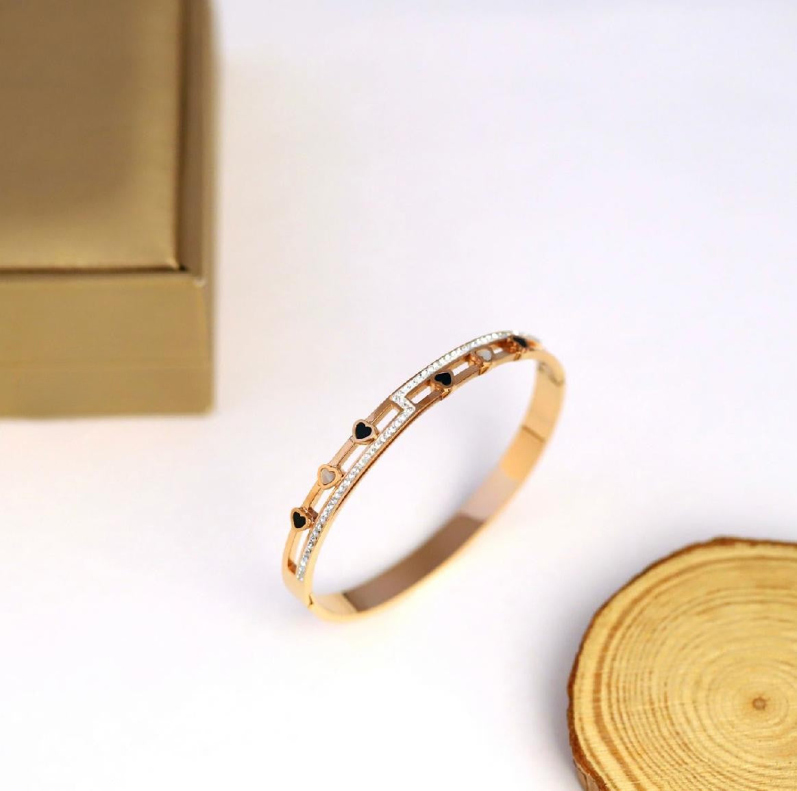 Heart Minis Stainless Steel Bangle – Anti Tarnish Bracelet (Set of 1)