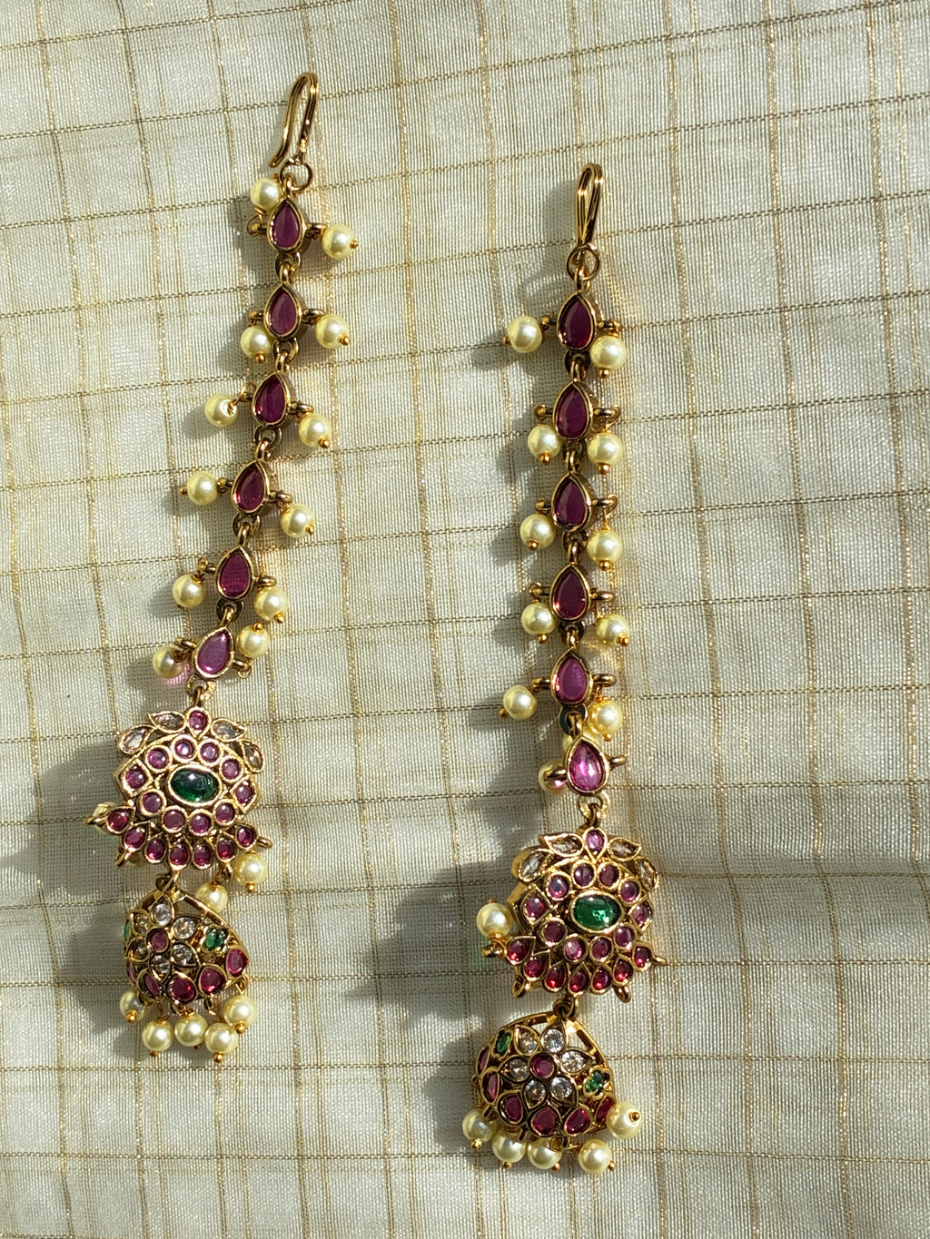 Long Stone Jhumka Earrings Model-01