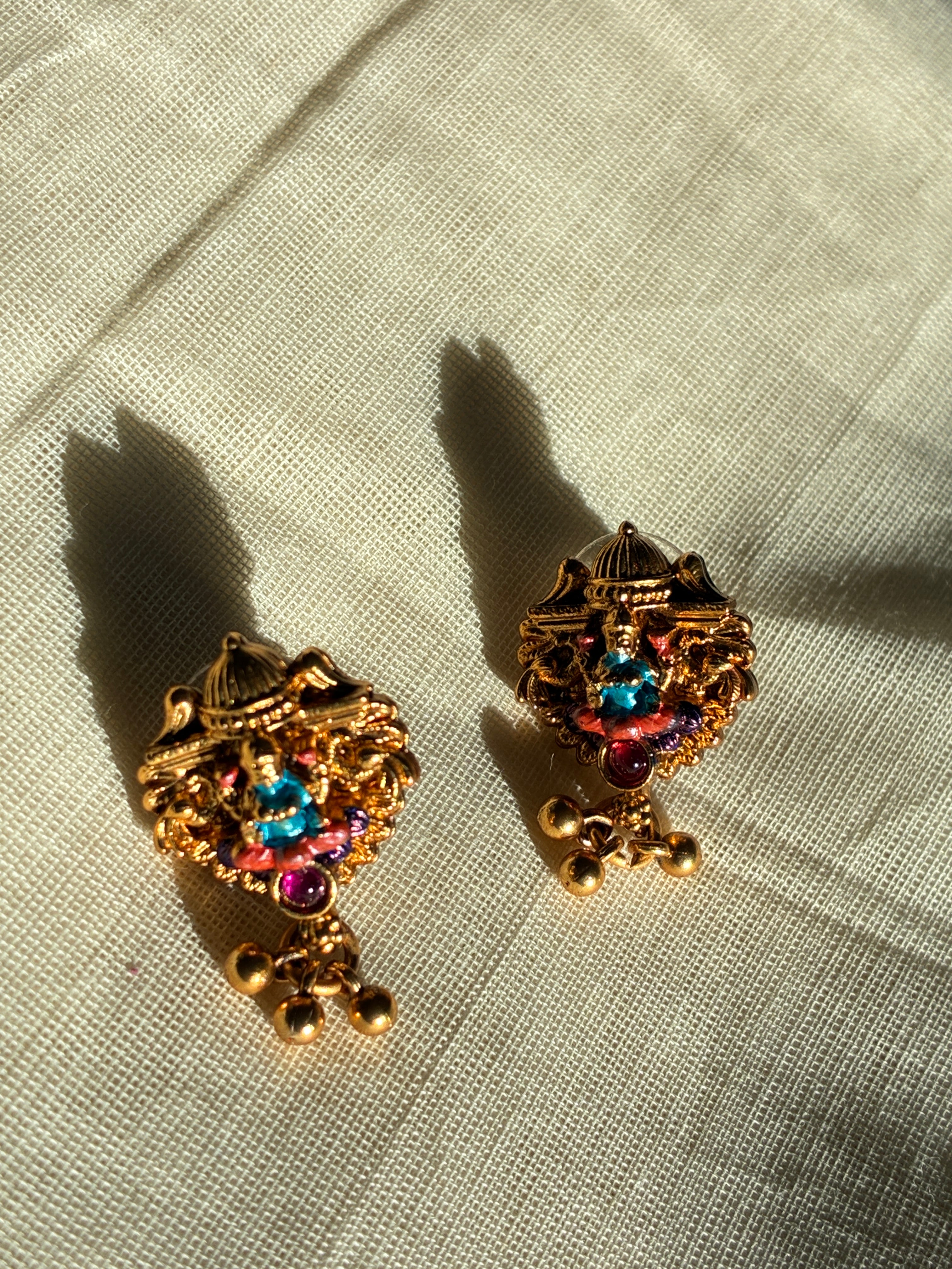 Varalakshmi Necklace and Earrings Set – Traditional Temple Jewelry