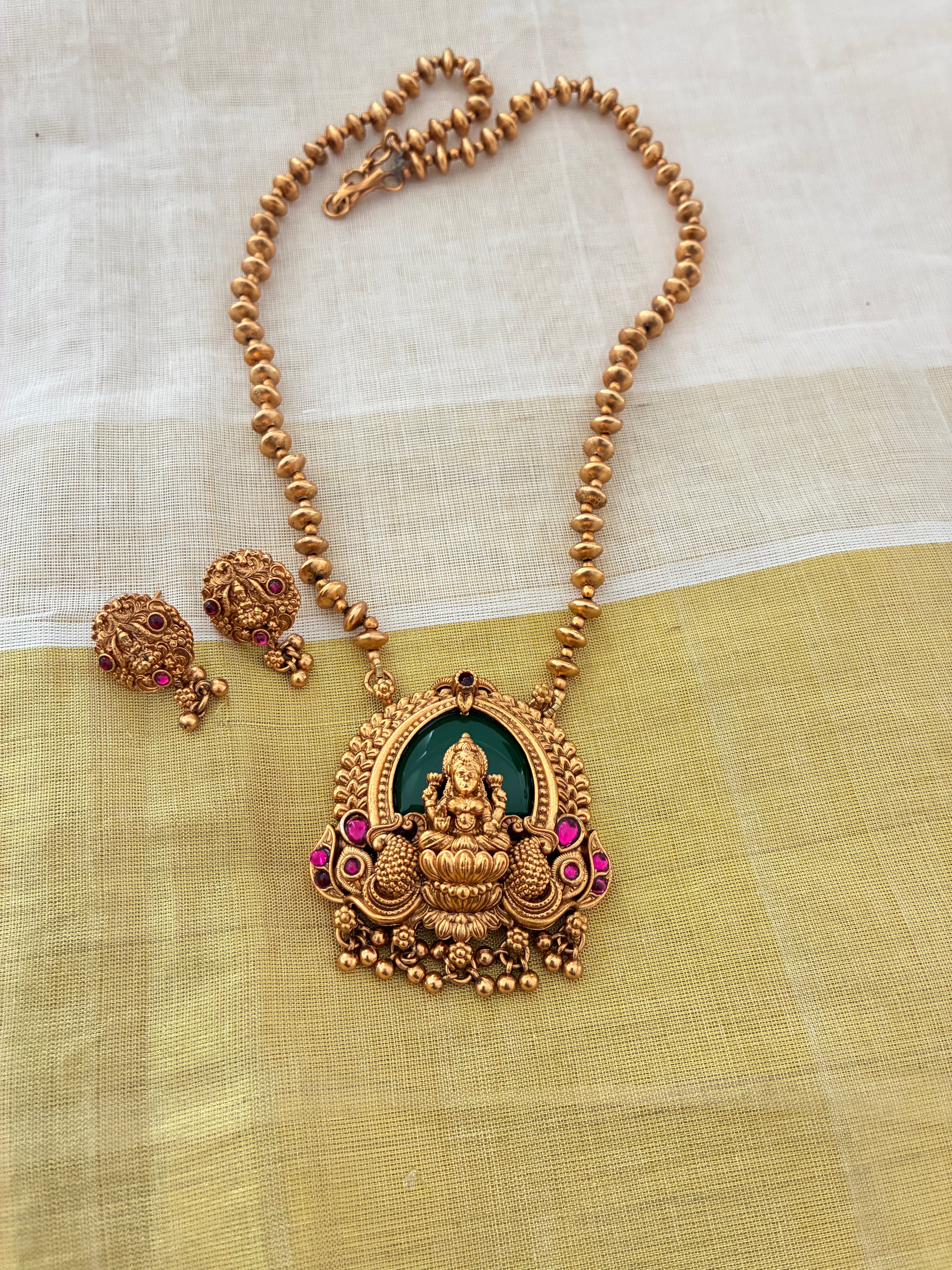 Vishnupriya Necklace and Earrings Set – Traditional Temple Jewelry