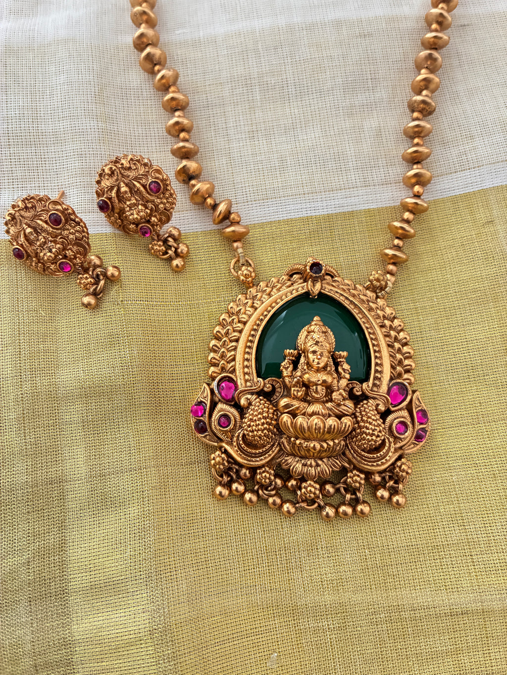 Vishnupriya Necklace and Earrings Set – Traditional Temple Jewelry