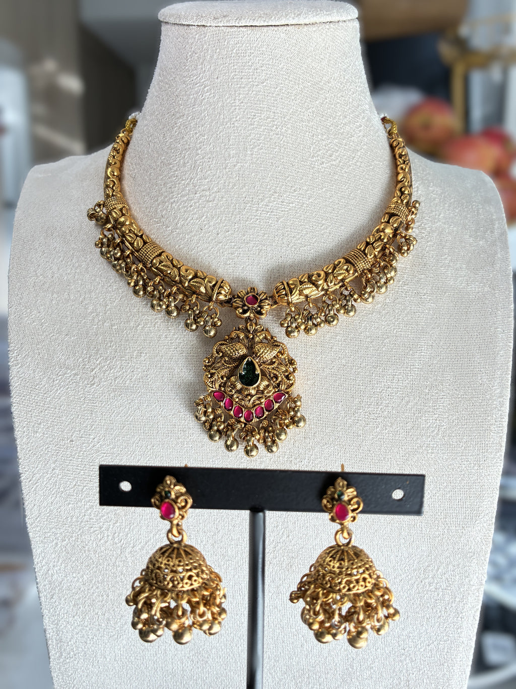 Lavanya Traditional Necklace – South Indian Temple Style Jewelry