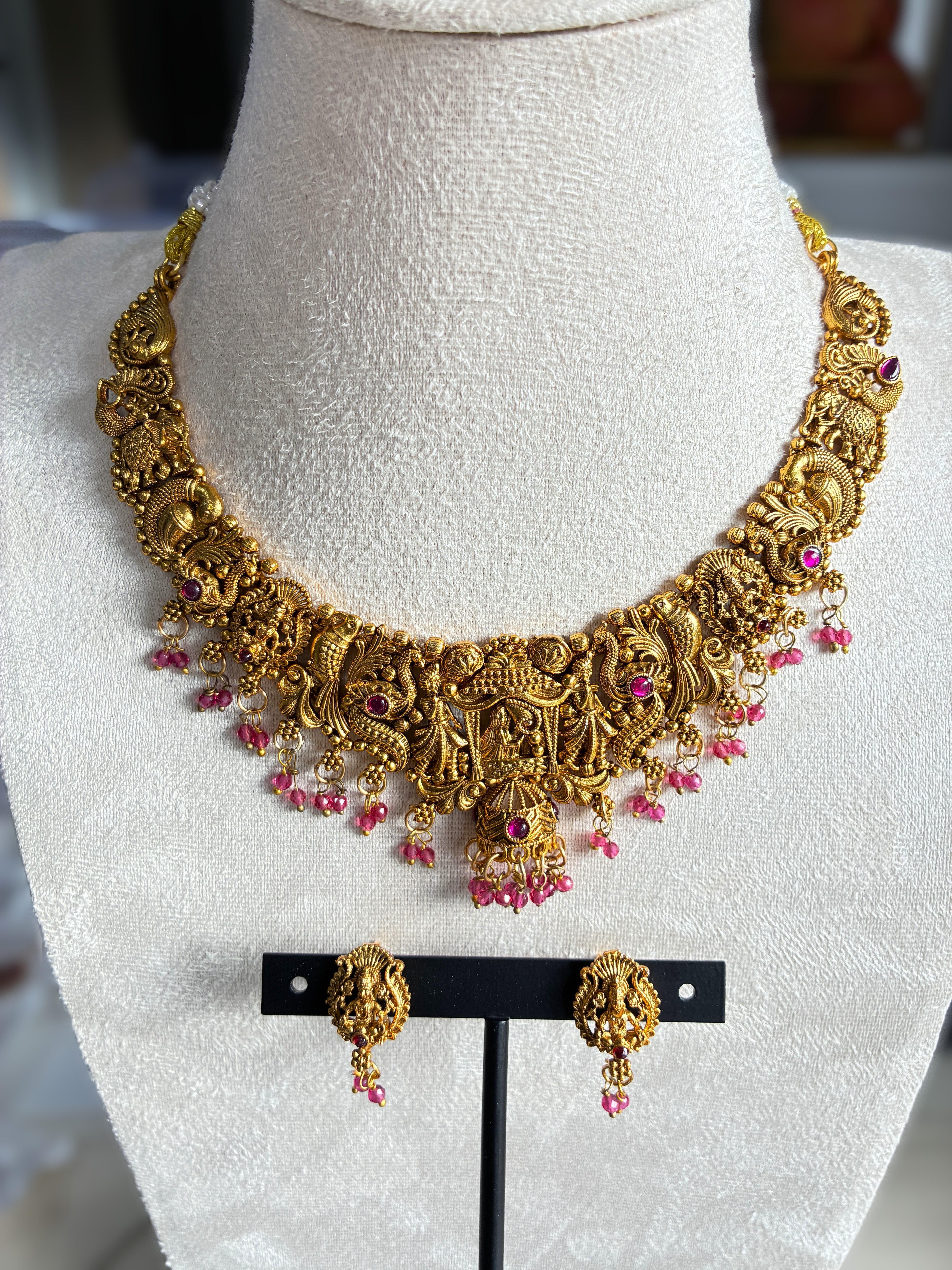 Deeptijaya Mala – Traditional South Indian Temple Jewelry Necklace