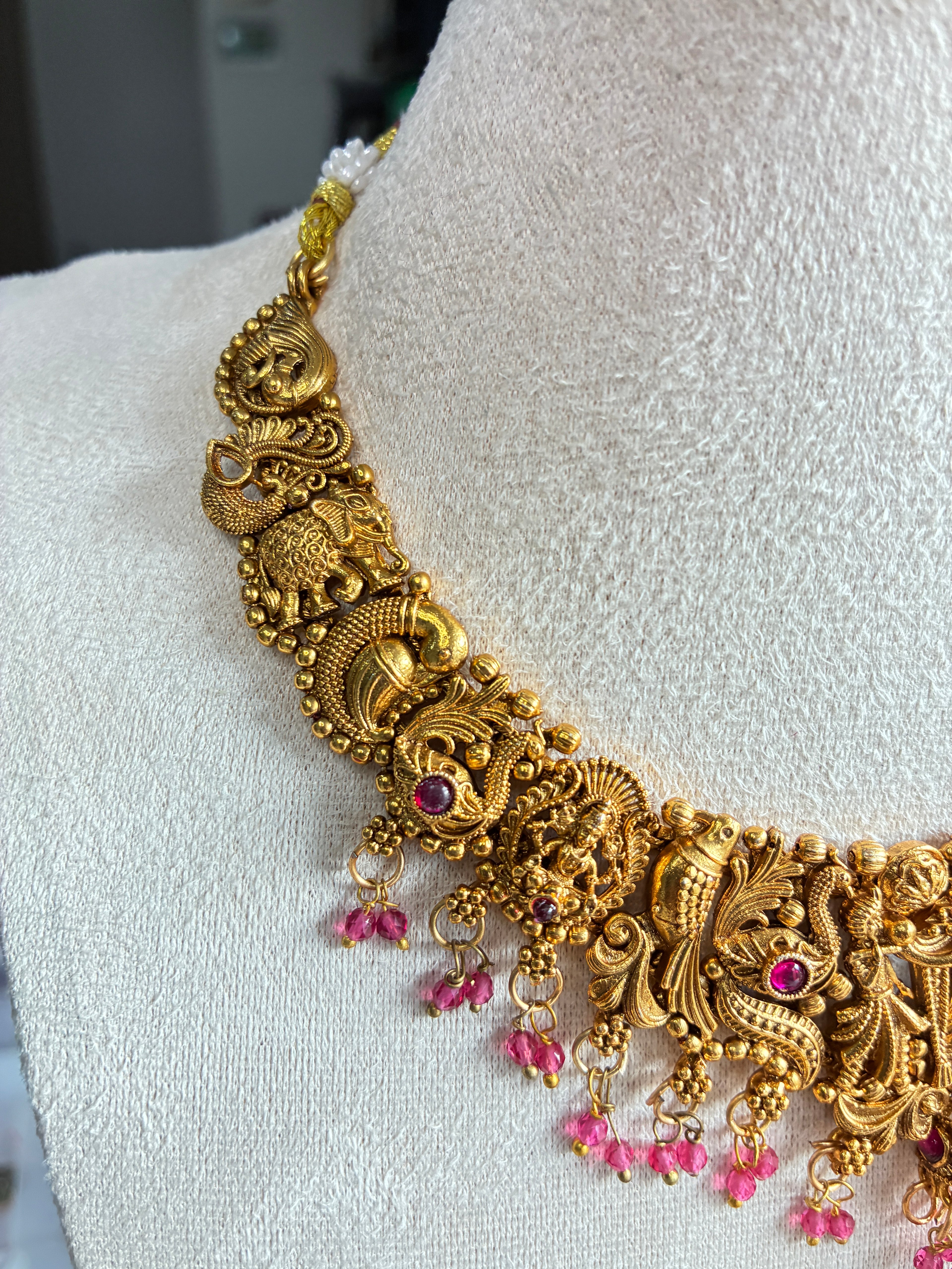 Deeptijaya Mala – Traditional South Indian Temple Jewelry Necklace