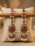 Long Stone Jhumka Earrings Model-01