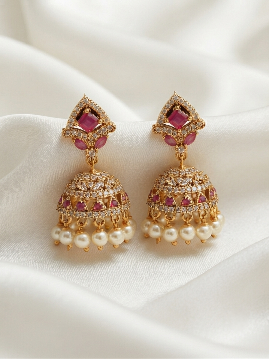 Malati Earrings – Gold Plated Traditional Indian Jewellery