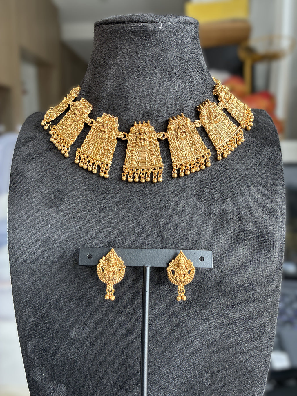 Mandir Mala Necklace – Gold Plated Temple Jewellery for Women