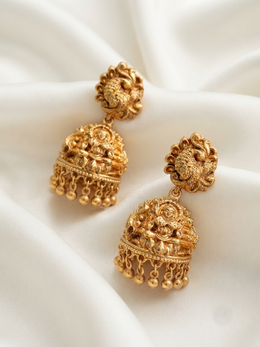 Manjari Temple Earrings – South Indian Ethnic Jewelry