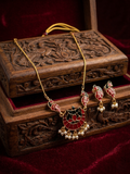 Meenakari Peacock Invisible Chain Necklace – Traditional Ethnic Jewelry