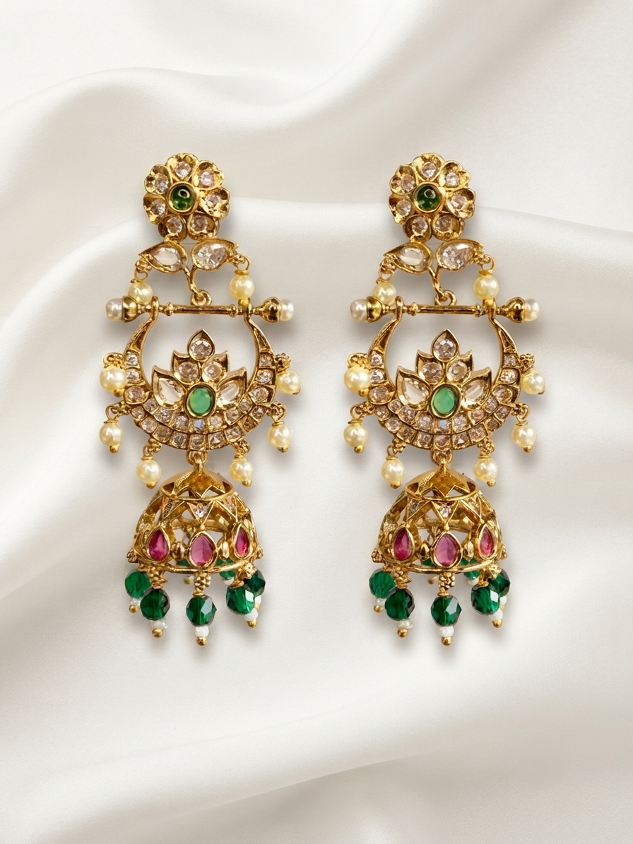 Moksha Long Jhumka Earrings – Gold Plated Traditional Indian Jewellery