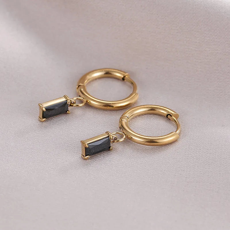 PVD Coated Square Earrings – Real Gold Plated Titanium Steel | Waterproof Non-Tarnish Fashion Earrings