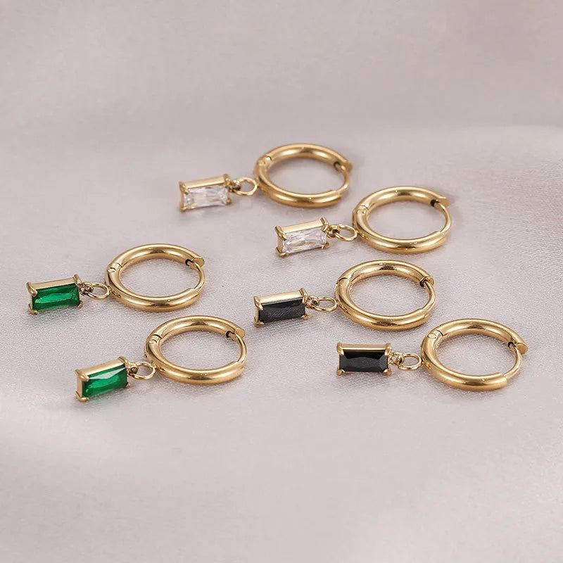 PVD Coated Square Earrings – Real Gold Plated Titanium Steel | Waterproof Non-Tarnish Fashion Earrings