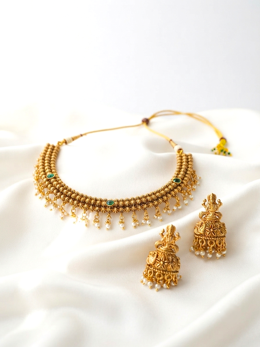 Pratistha Necklace – Traditional Temple Style Ethnic Jewelry
