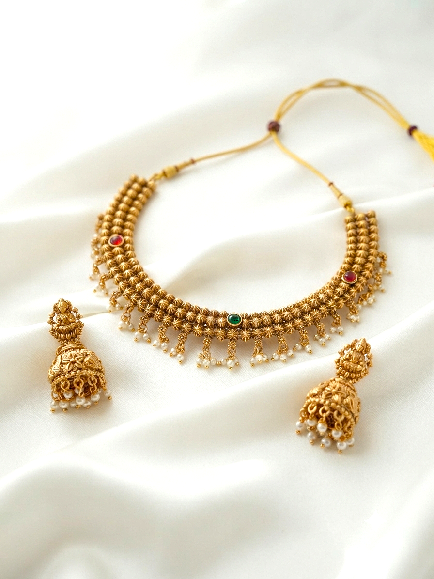 Pratistha Necklace – Traditional Temple Style Ethnic Jewelry