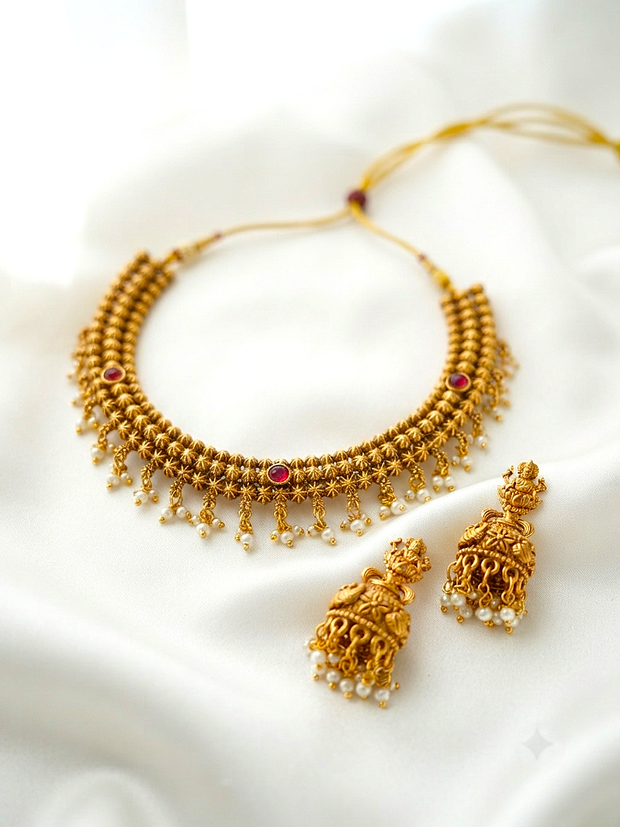 Pratistha Necklace – Traditional Temple Style Ethnic Jewelry