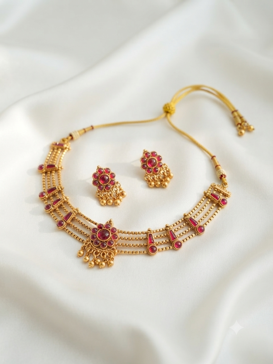 Sarita Choker Necklace – Traditional Temple Style Jewelry