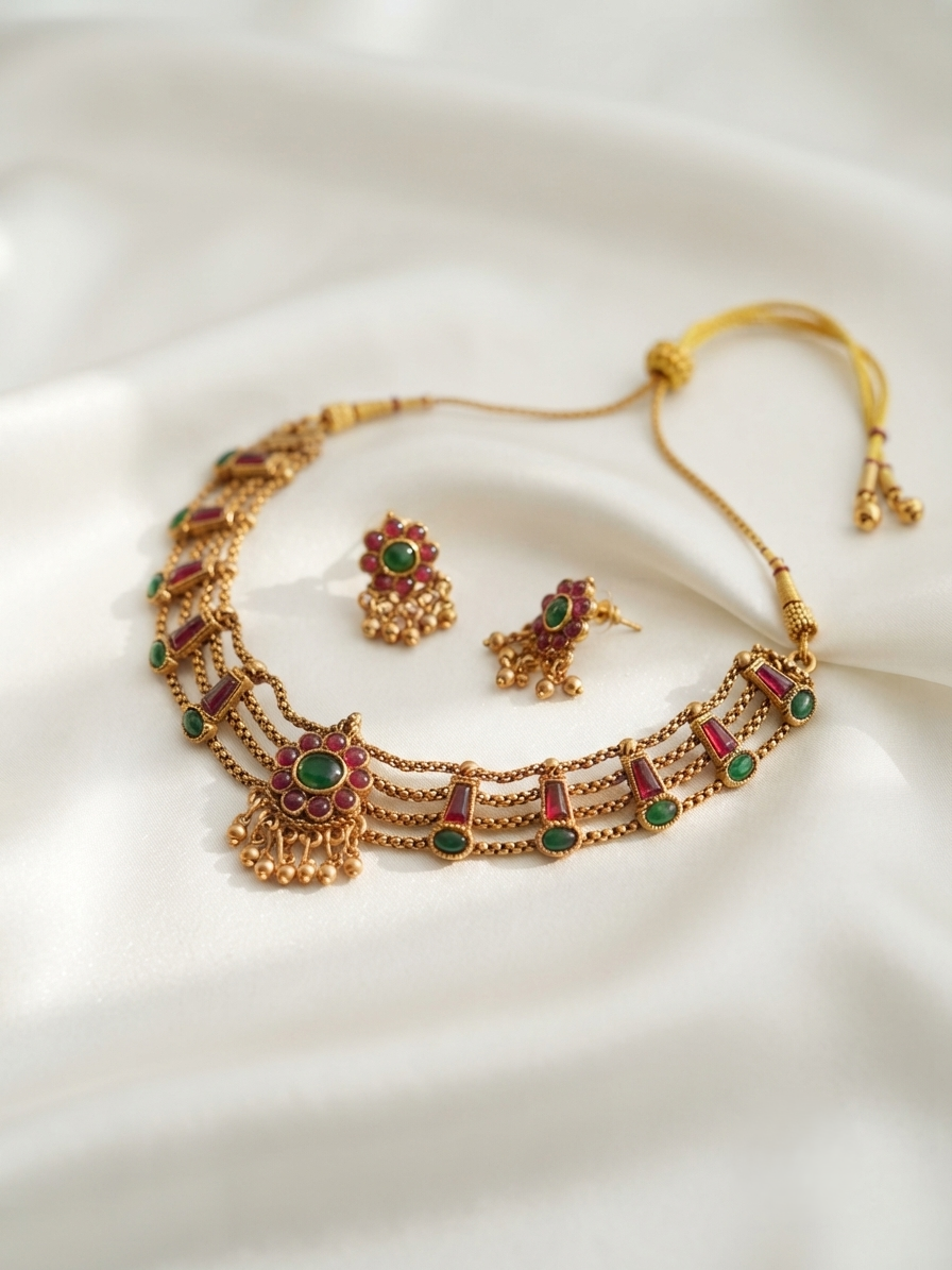 Sarita Choker Necklace – Traditional Temple Style Jewelry