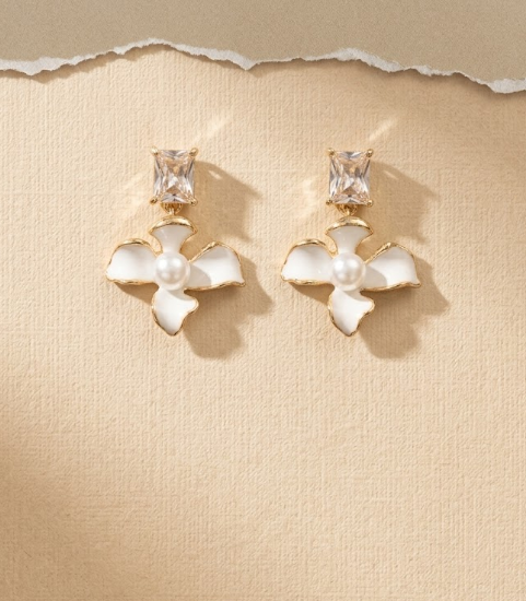 22k Gold-Plated Floral Design Fancy Earrings