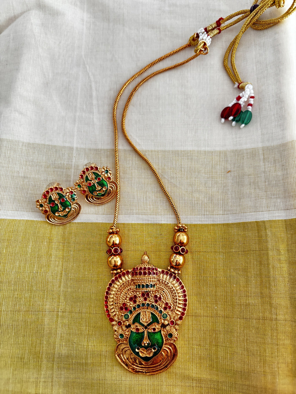 Traditional Kathakali Face Statement Necklace