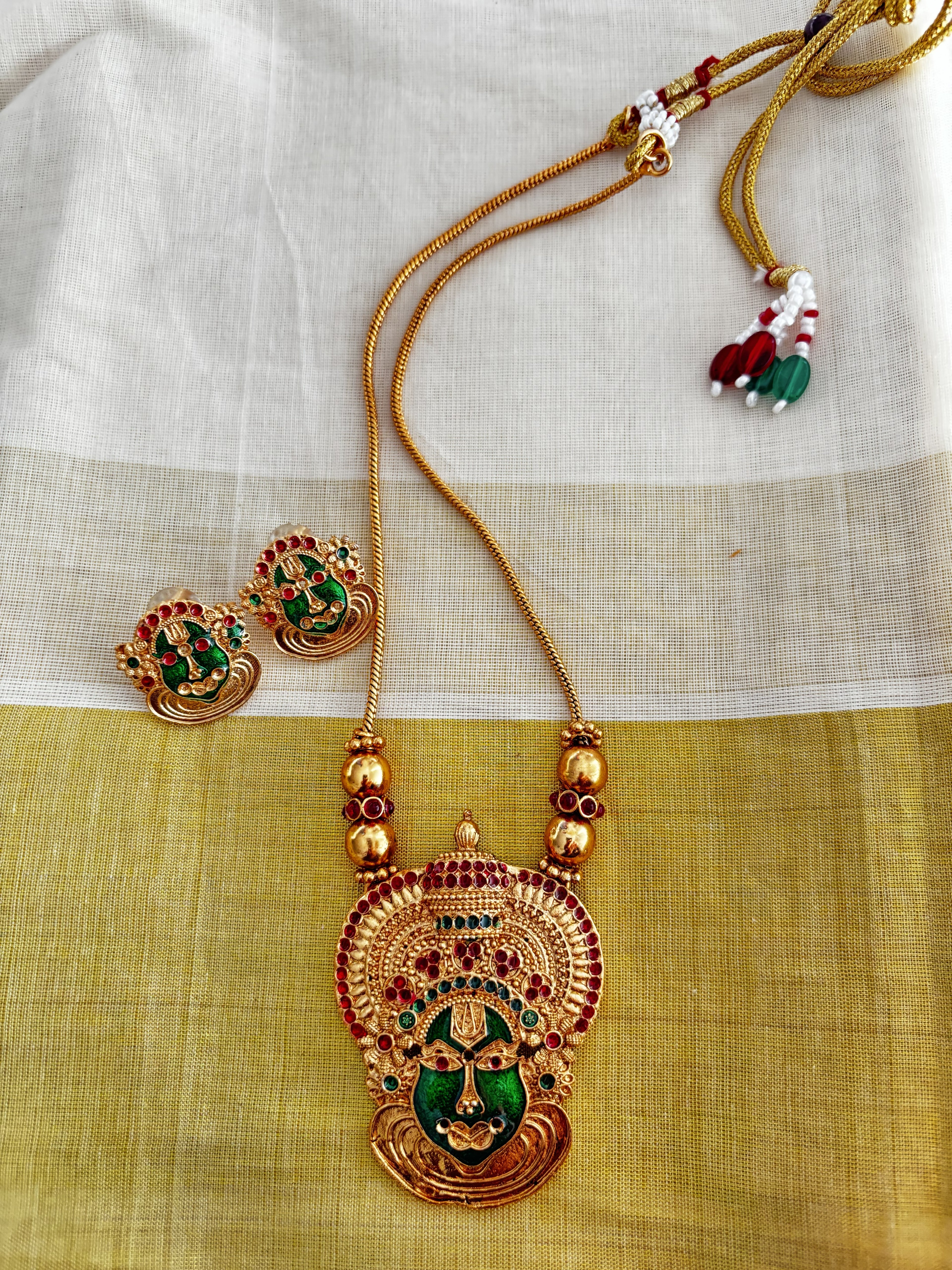 Traditional Kathakali Face Statement Necklace