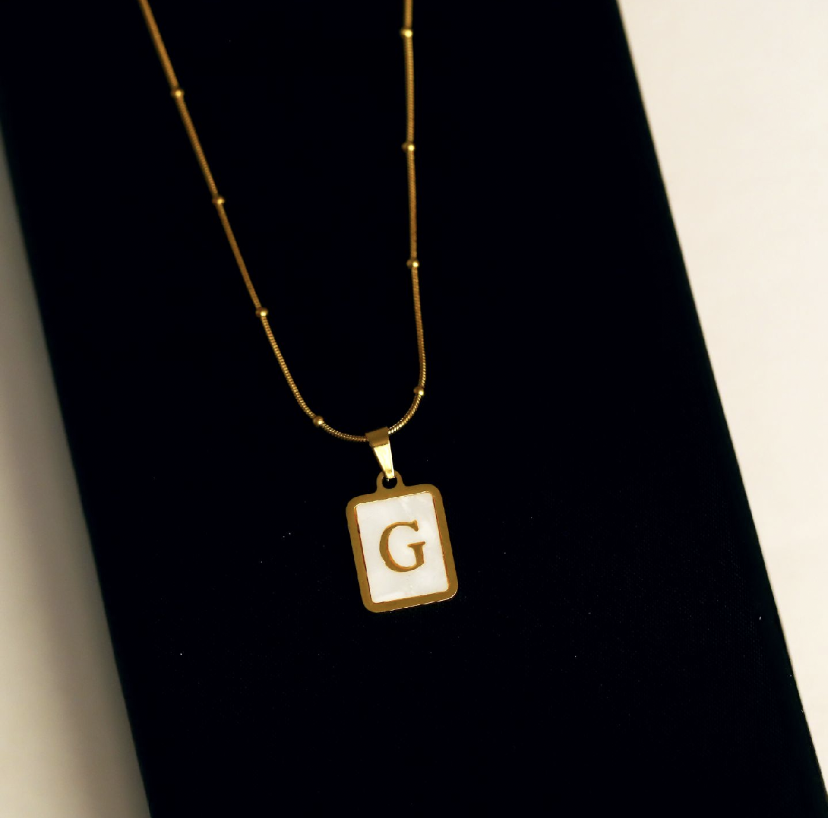 Alphabet G Pendant – 22k Gold-Plated Stainless Steel Chain