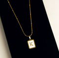 Alphabet K Pendant – 22k Gold-Plated Stainless Steel Chain
