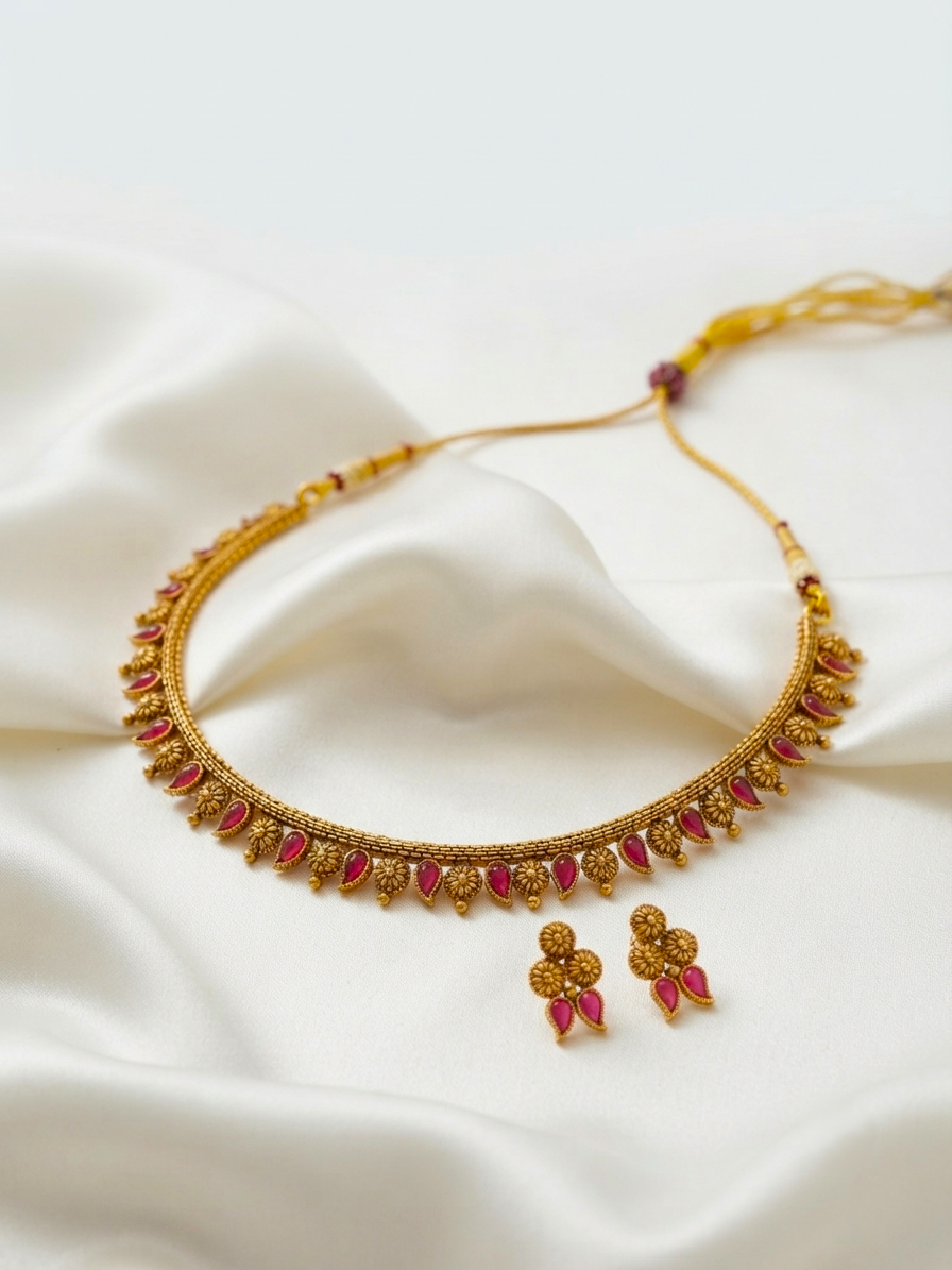 Anugraha Traditional Necklace – South Indian Temple Style Jewelry