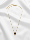 Black Stone Necklace – Anti Tarnish Stainless Steel Elegant Jewelry