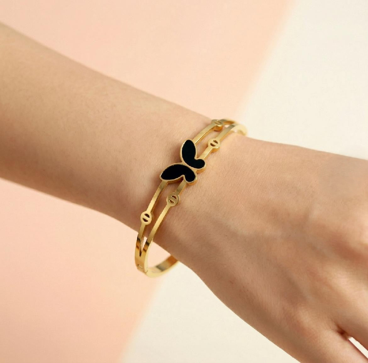 Butterfly Lite Anti Tarnish Bangle – Stainless Steel Minimal Bracelet