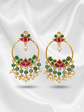 Chandbali Kemp Stone Earrings – Traditional Temple Jewelry