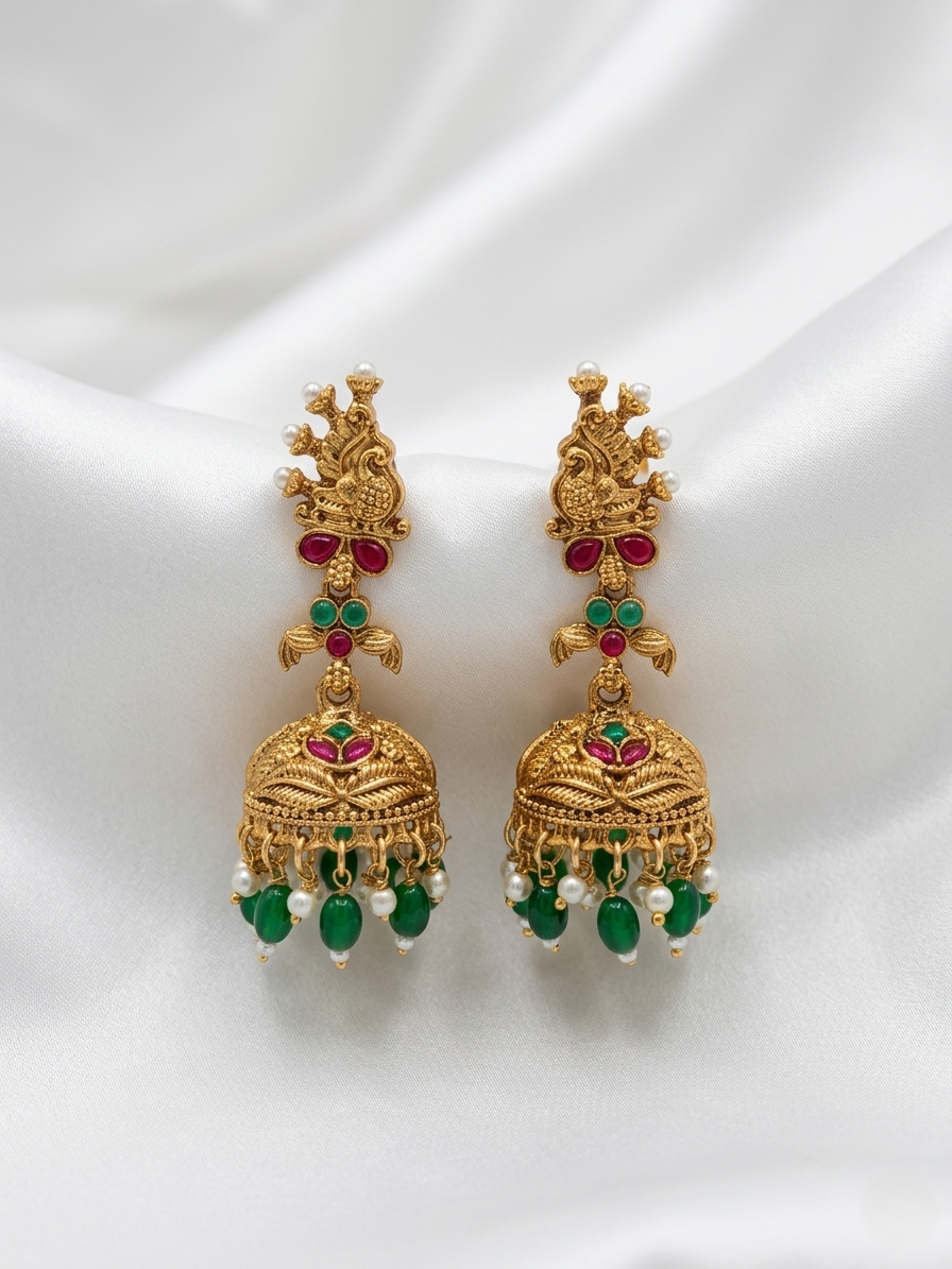 Divya Hamsa Earrings – South Indian Temple Style Jewelry