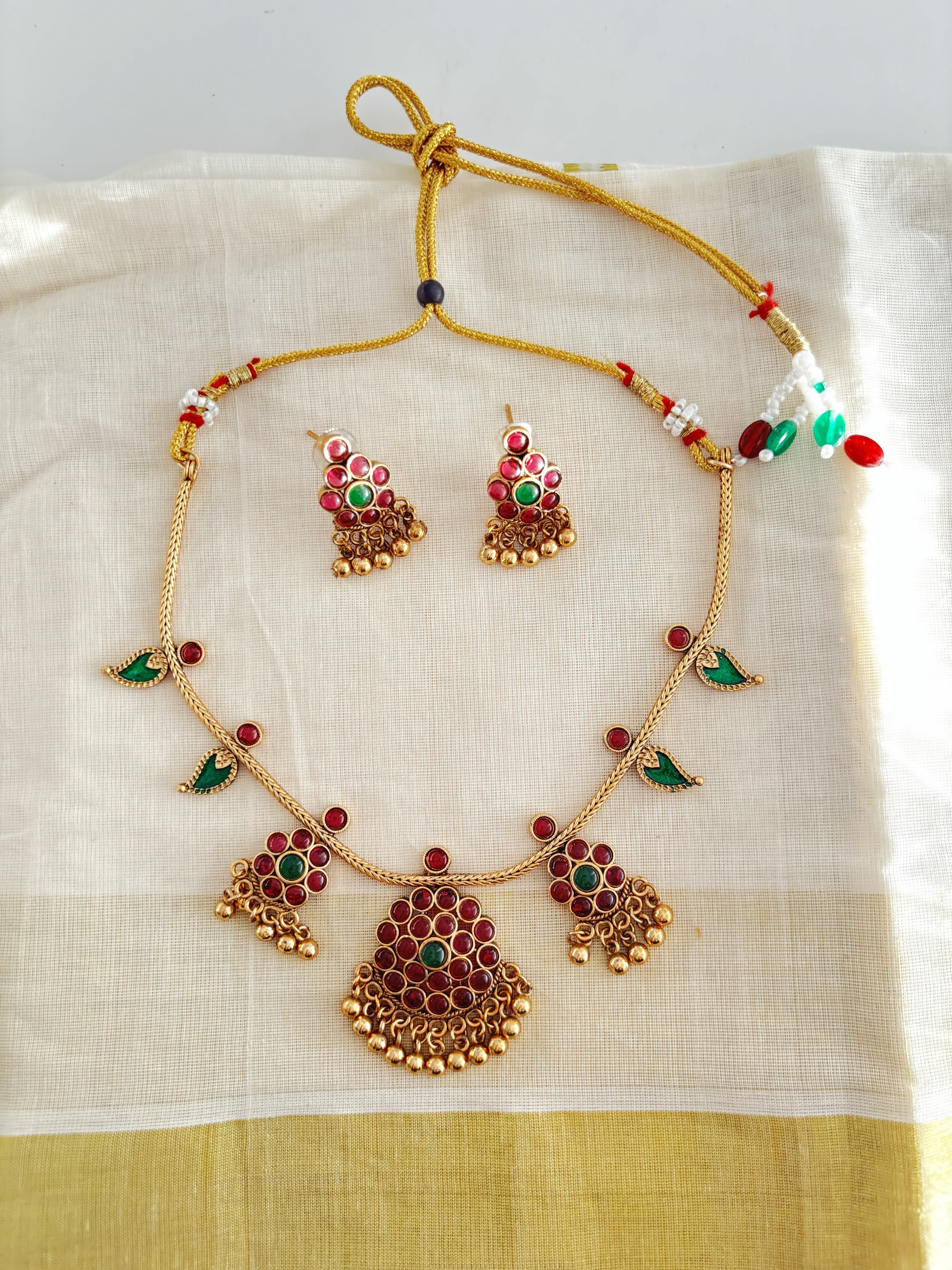 Ruby Flower Mango Necklace