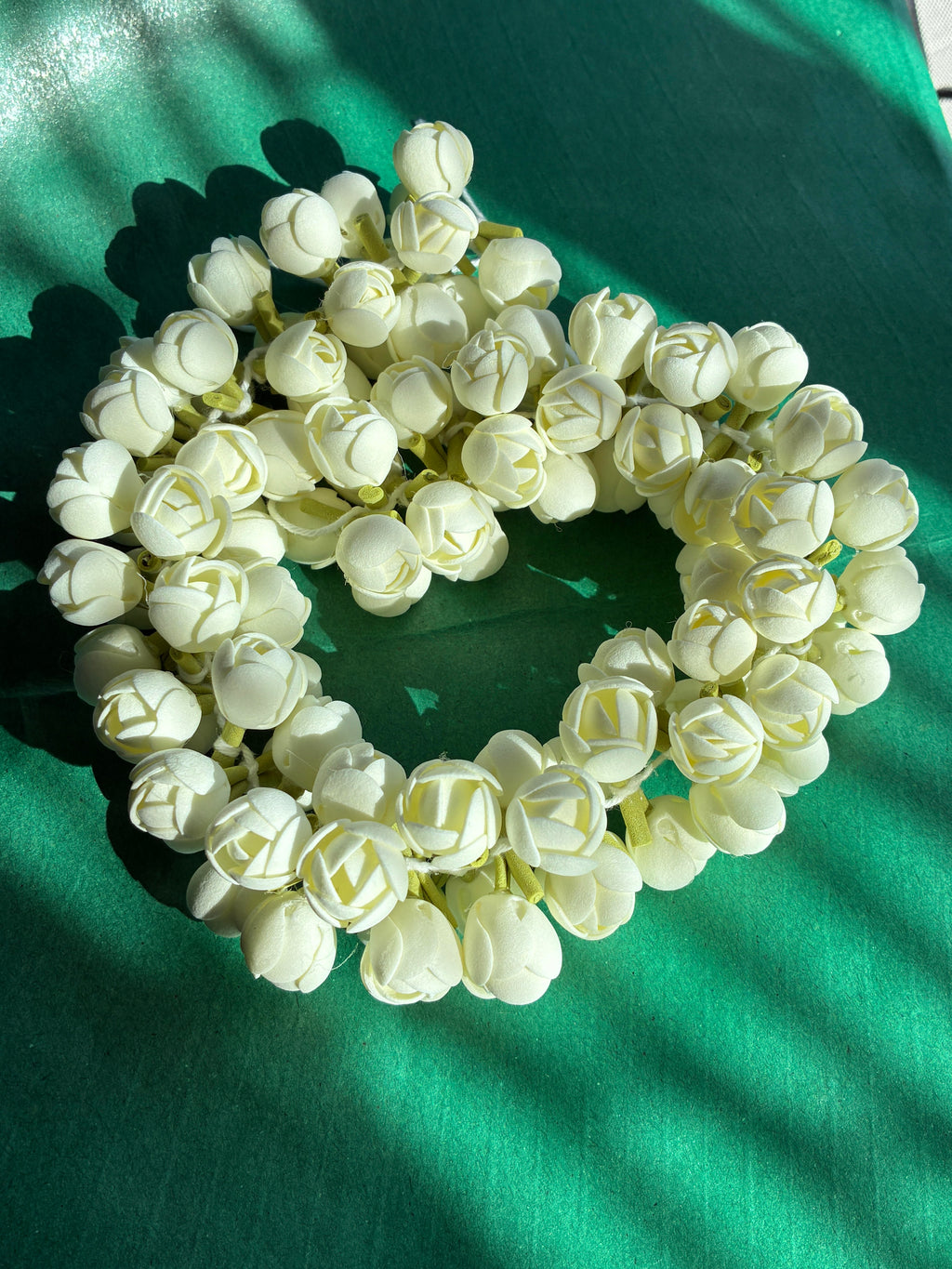 Reusable Handmade Artificial Jasmine Flower Garland – Double Petal | 40cm Traditional Hair Flower