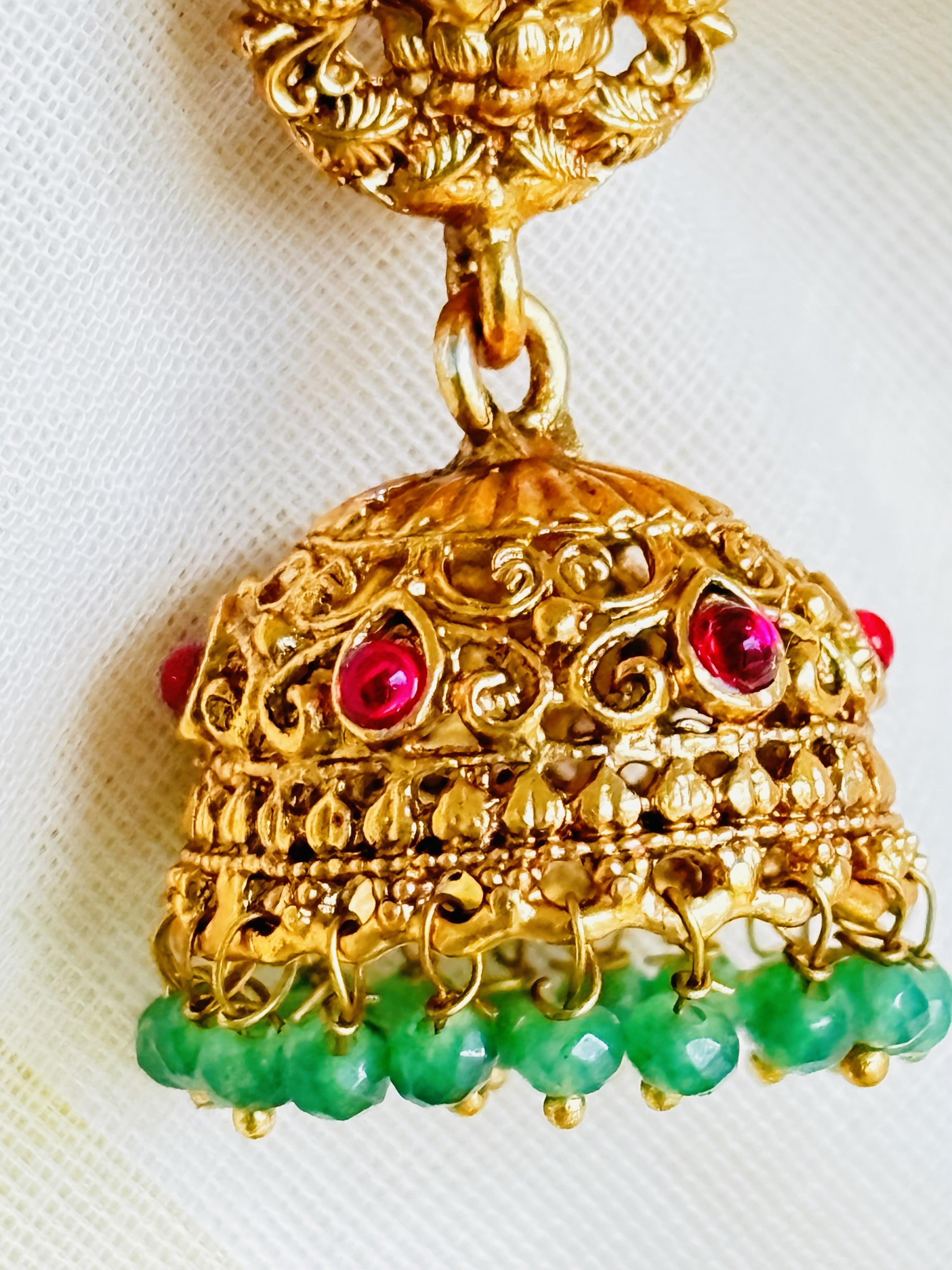 Kamala Temple Jewelry Set – Necklace & Earrings Ethnic Design