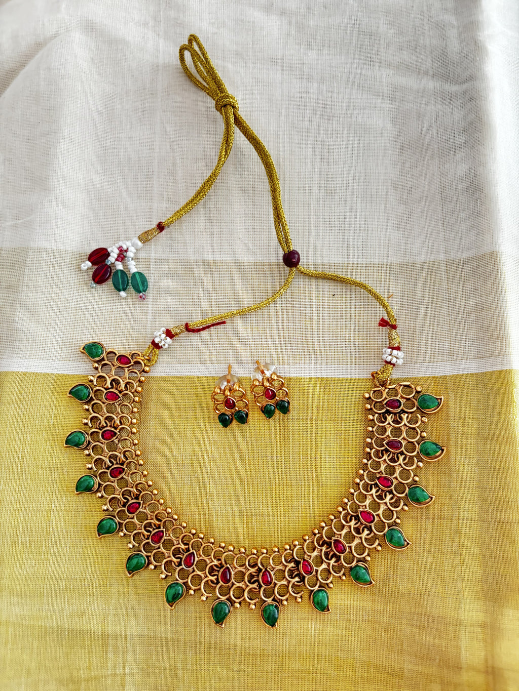 Traditional Manga Palakka Temple Choker Necklace