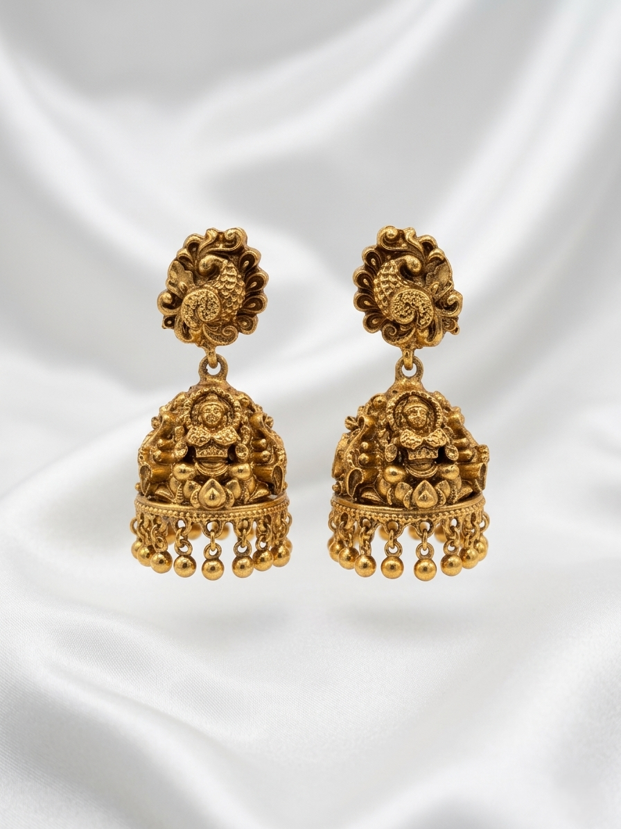 Manjari Temple Earrings – South Indian Ethnic Jewelry