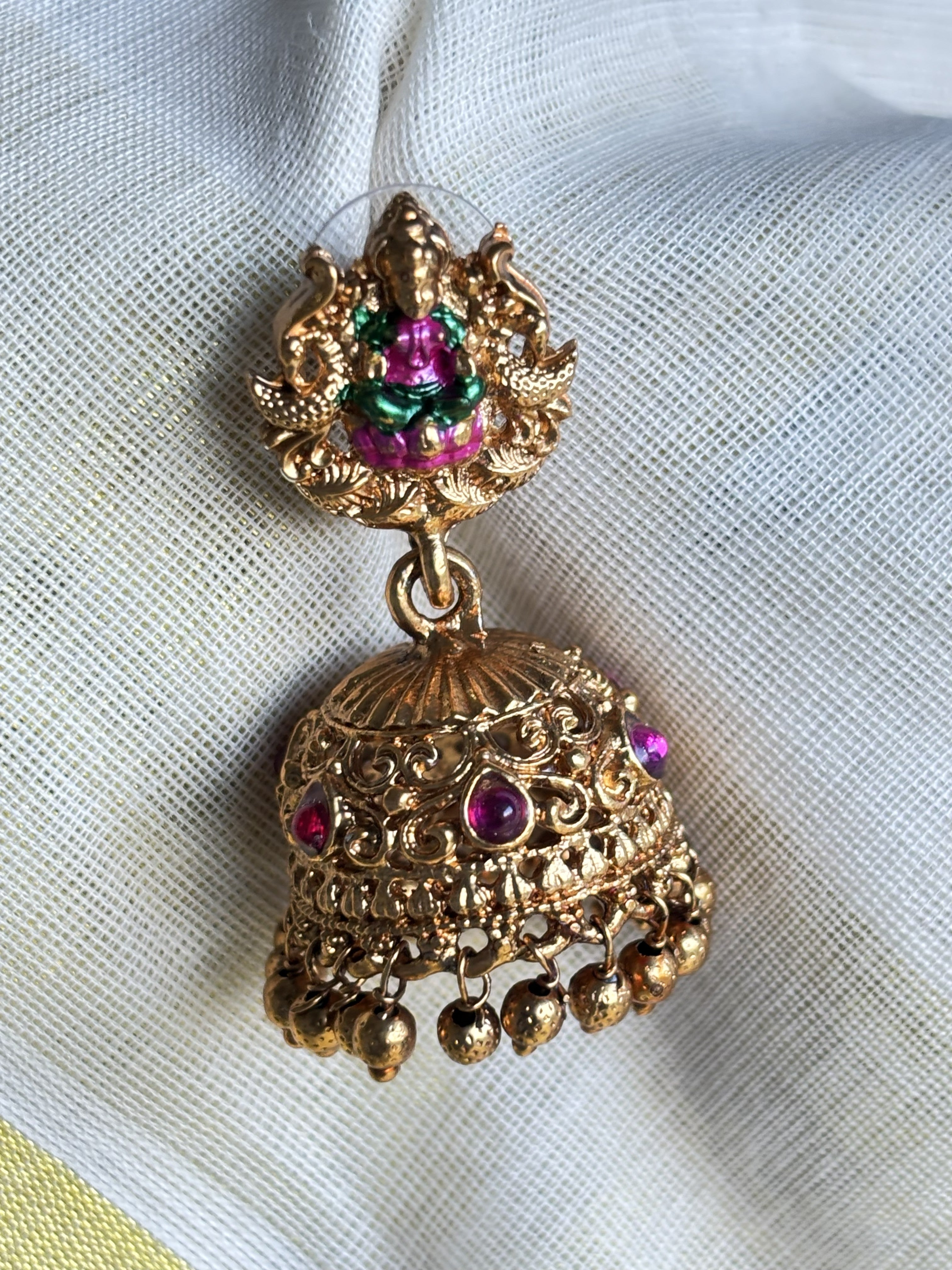 Padmavati Necklace and Earrings Set – Traditional Temple Jewelry
