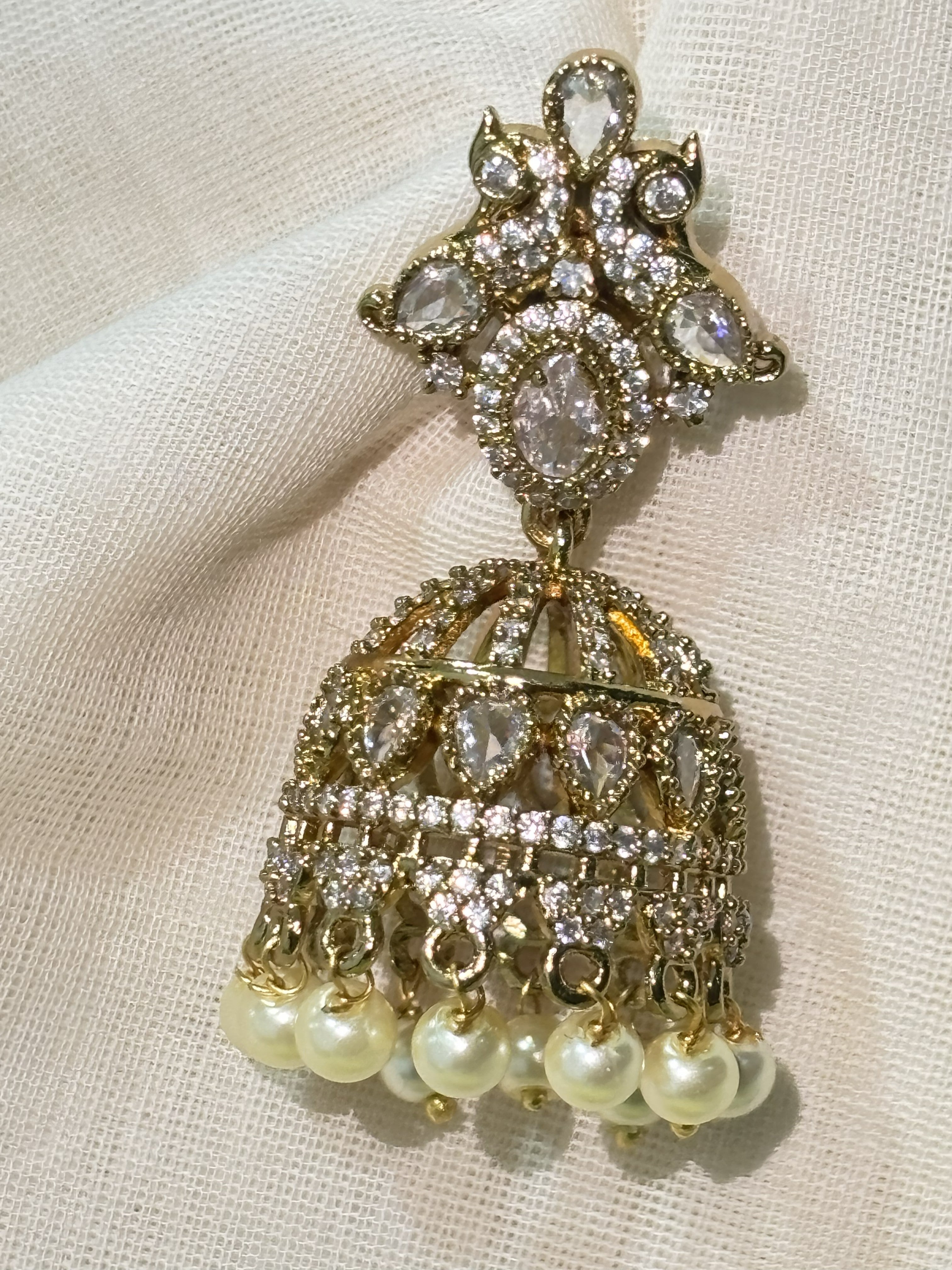 Parvathi Earrings – Traditional Temple Style Kemp Stone Jewelry