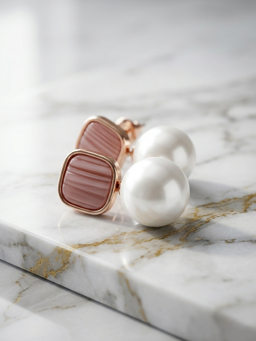 Tiara Luxa 22K Gold Plated White Pearl Drop Earrings | Anti-Tarnish Stainless Steel | Elegant Dangle Pearl Jewellery for Women