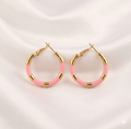 Pink Hoop Earrings – Anti Tarnish Stainless Steel Fashion Jewelry