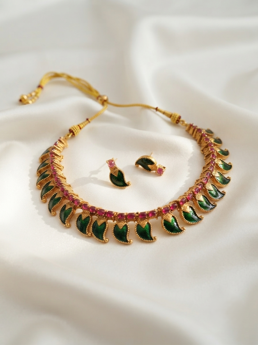 Radha Traditional Necklace – South Indian Temple Style Jewelry