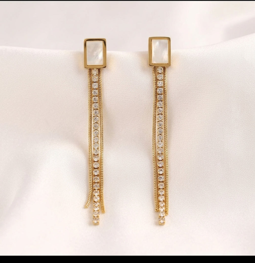 Raindrop Long Earrings – Anti Tarnish Stainless Steel Elegant Jewelry